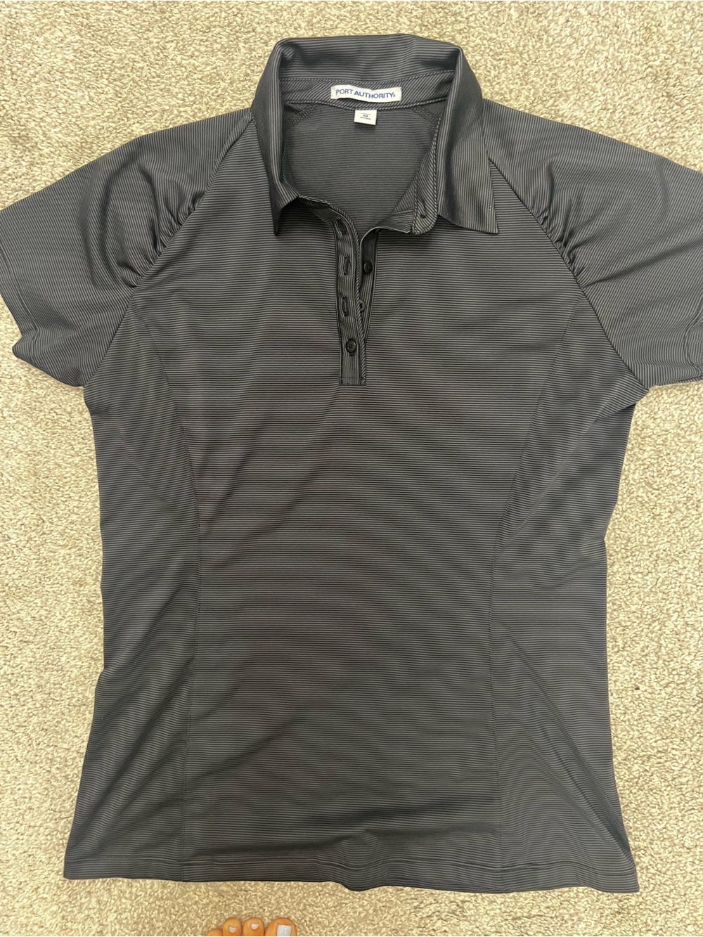 Port Authority Women’s Black Striped Performance Polo Golf Polo